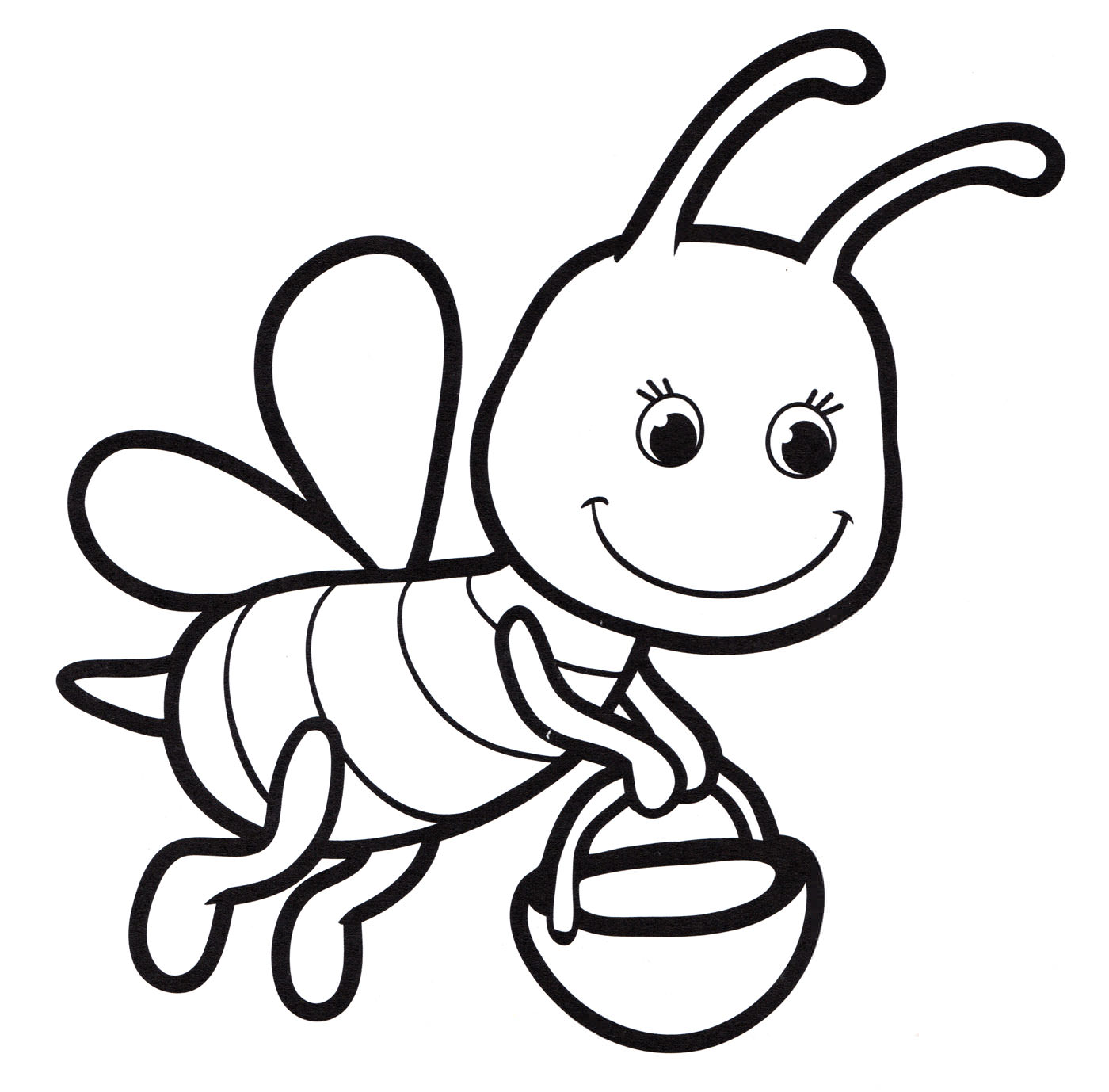 Розмальовка Мила бджілка