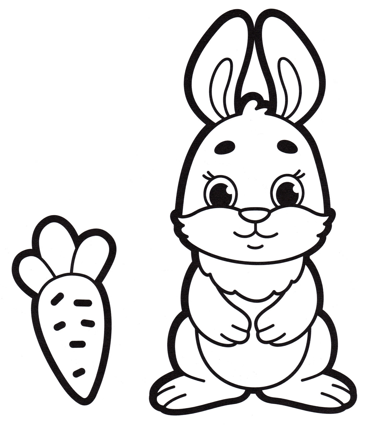 Розмальовка Кролик та морква