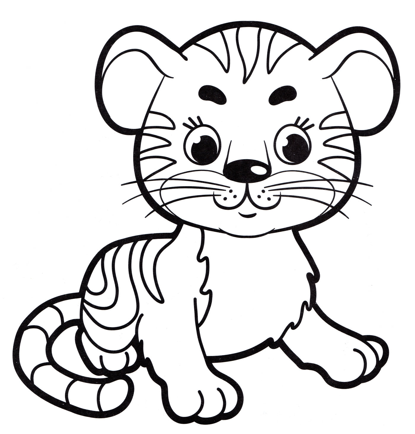 Розмальовка Маленький тигр