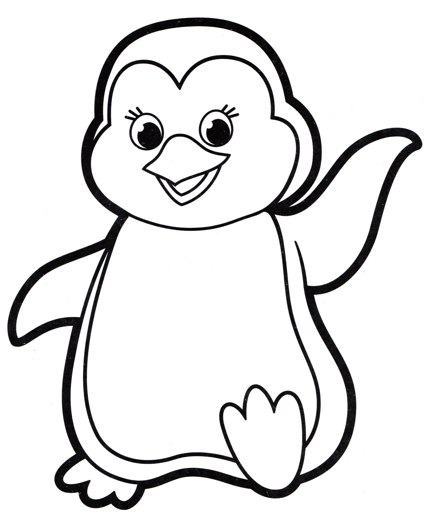 Розмальовка Привітний пінгвін