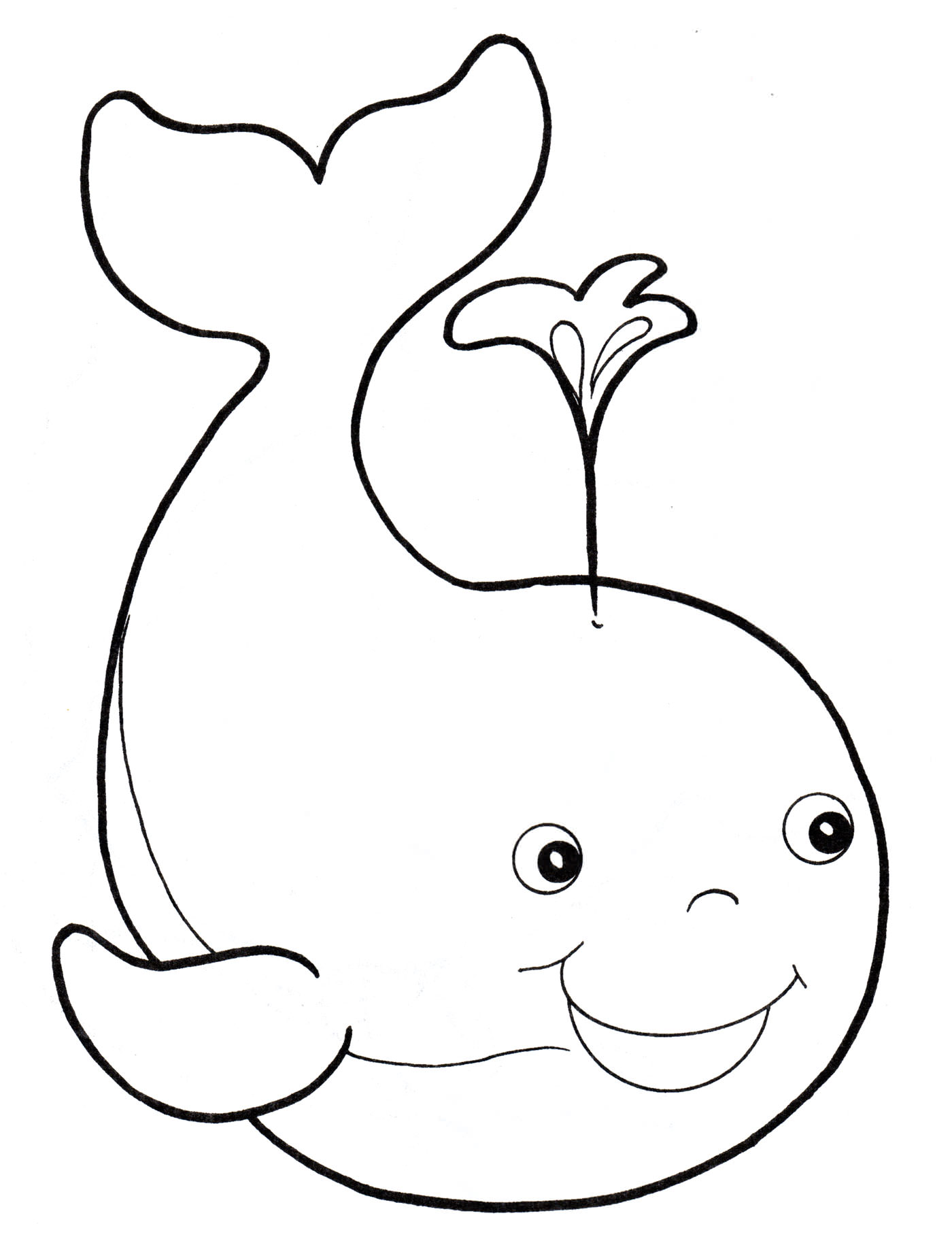 Розмальовка Веселий кит