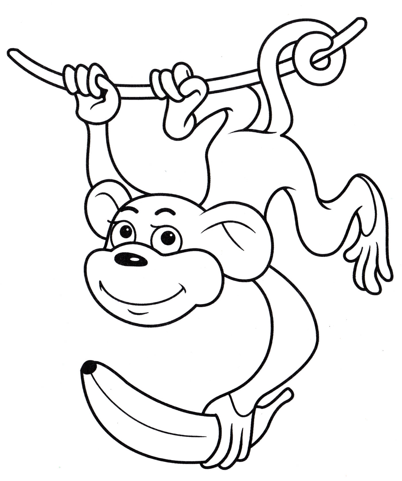 Розмальовка Мавпа з бананом