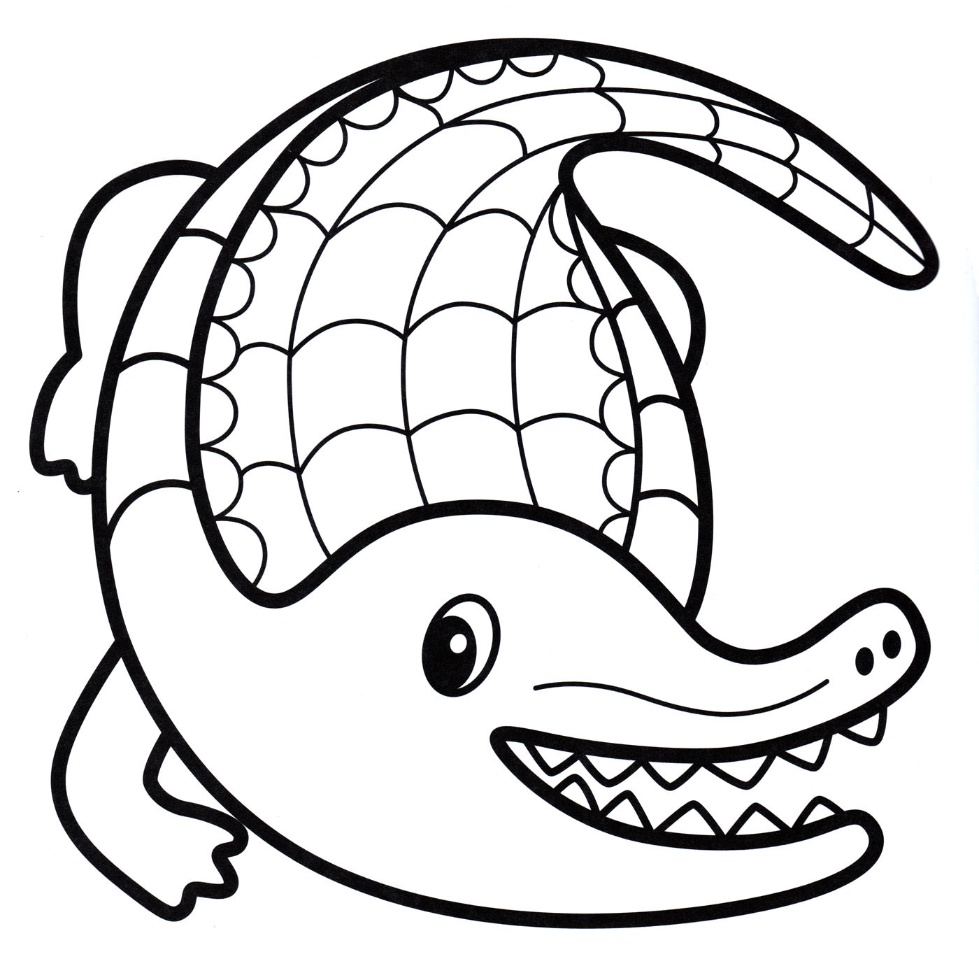 Розмальовка Веселий крокодил