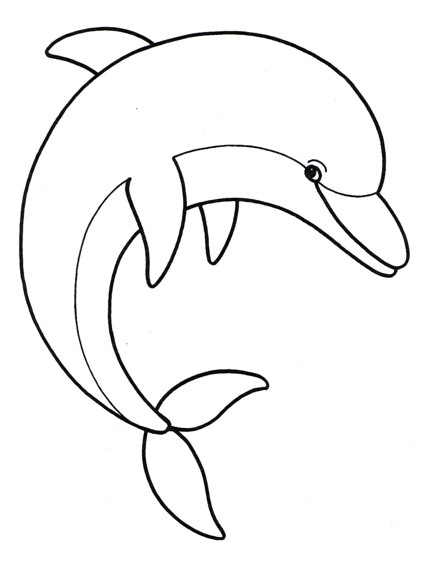 Розмальовка Грайливий дельфін