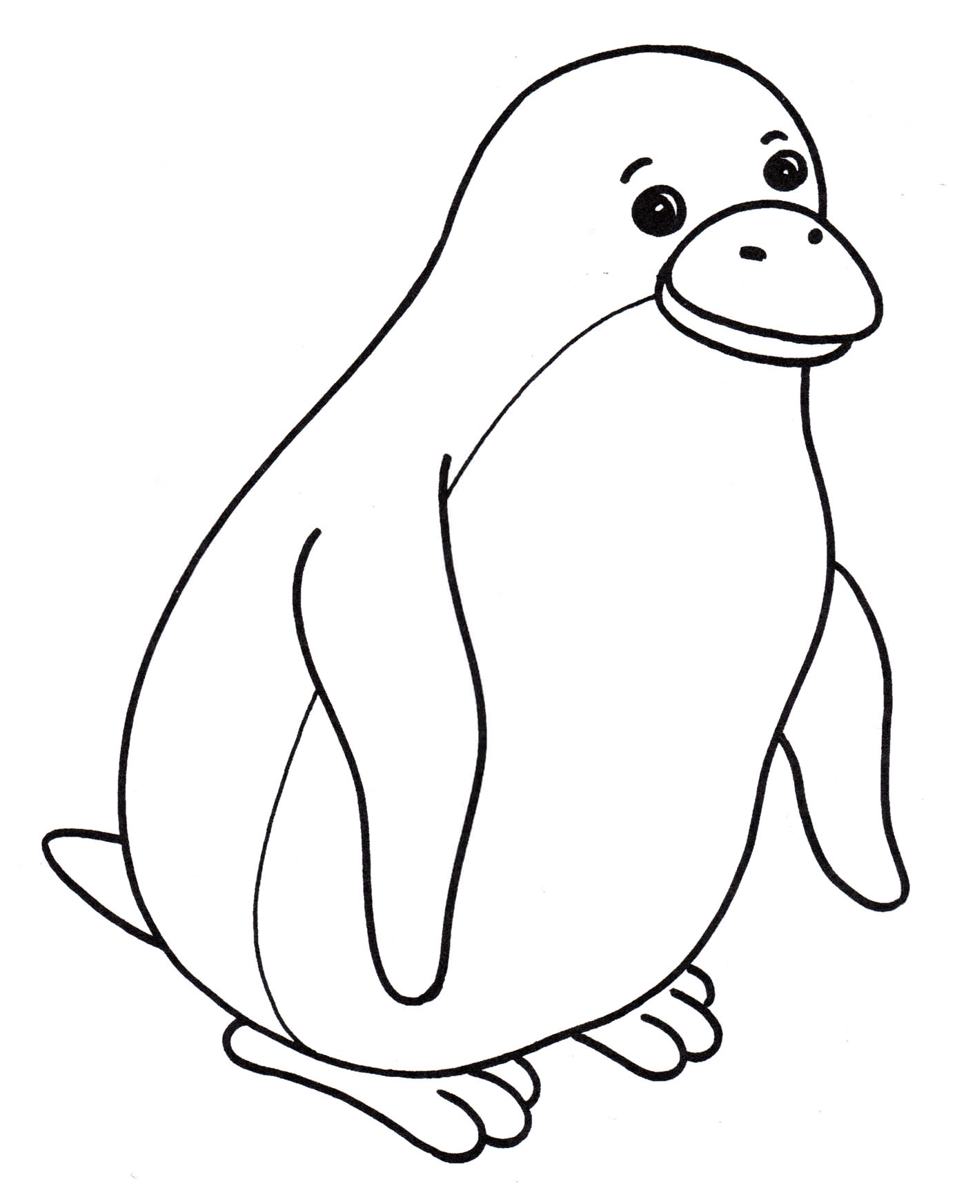 Розмальовка Пінгвін йде на рибалку