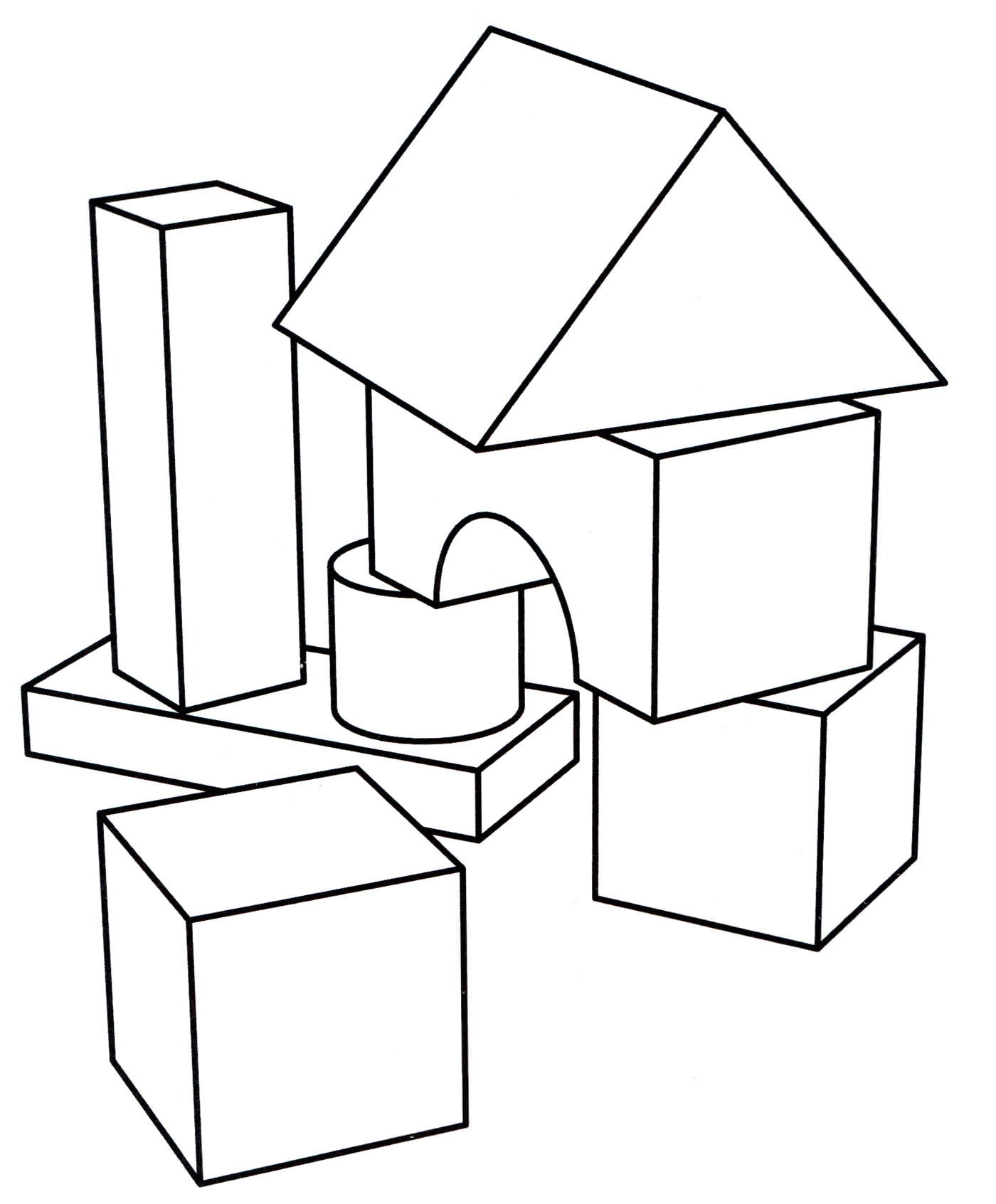 Розмальовка Конструктор кубики