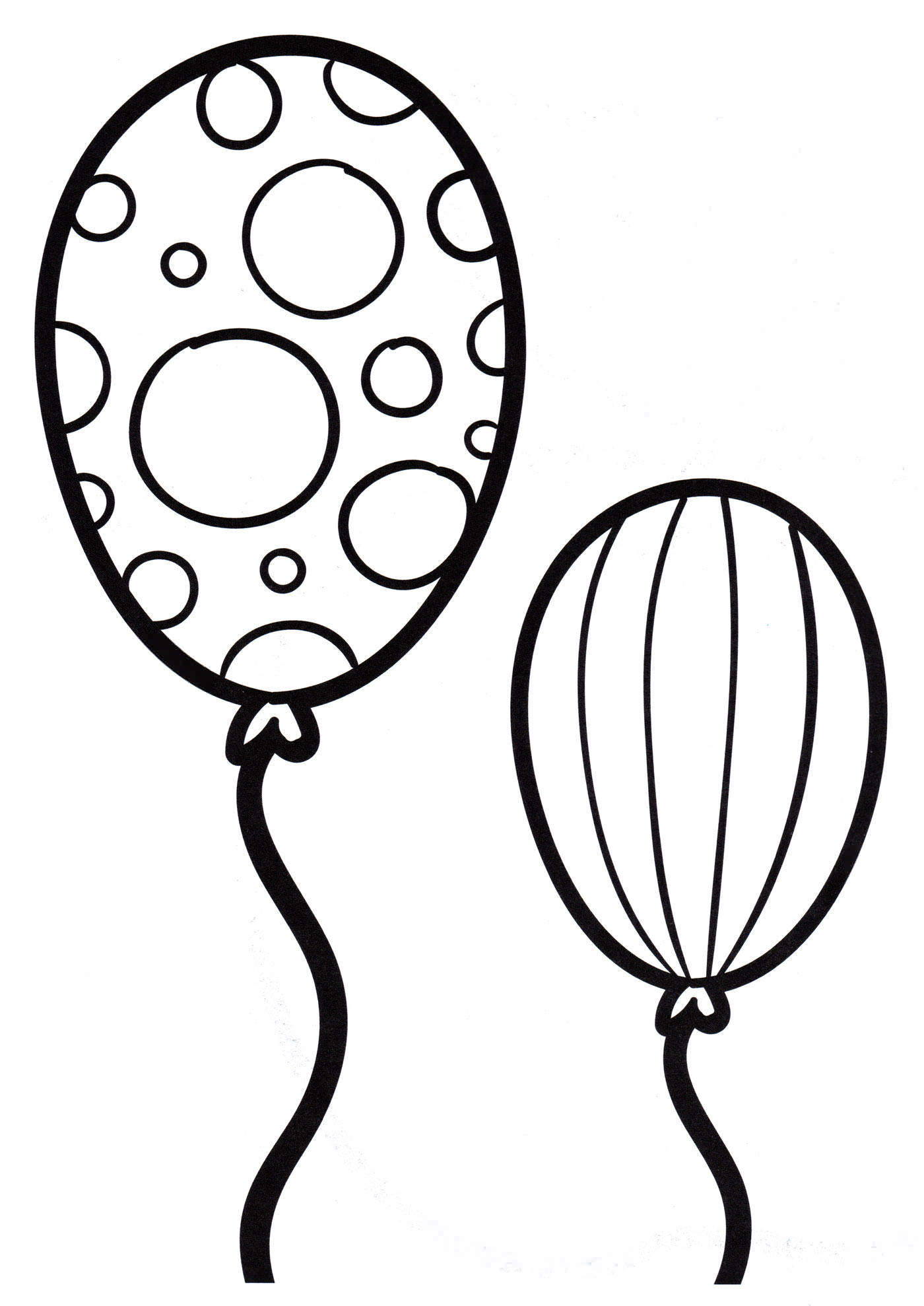 Раскраска Два воздушных шарика