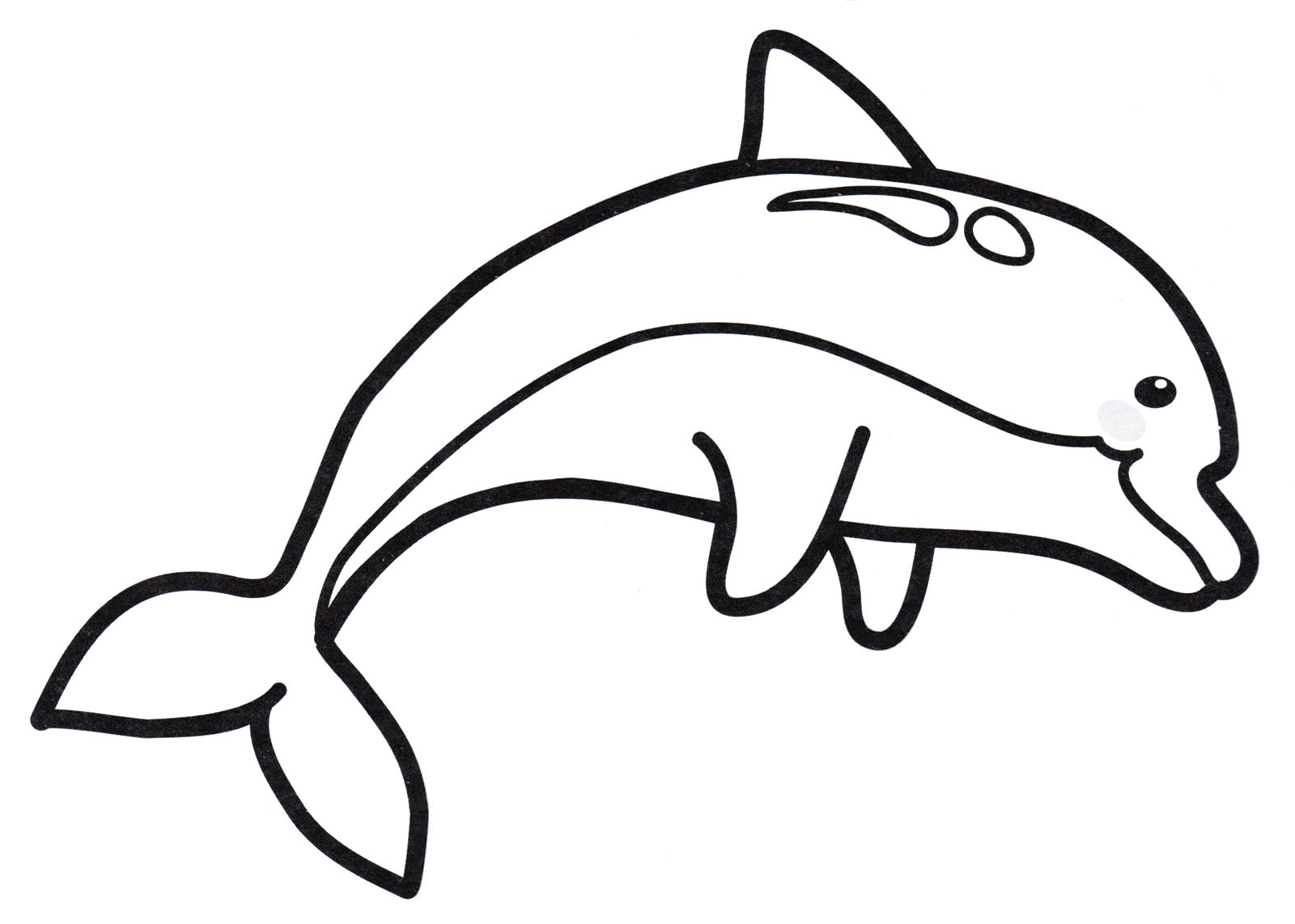 Розмальовка Красивий дельфін