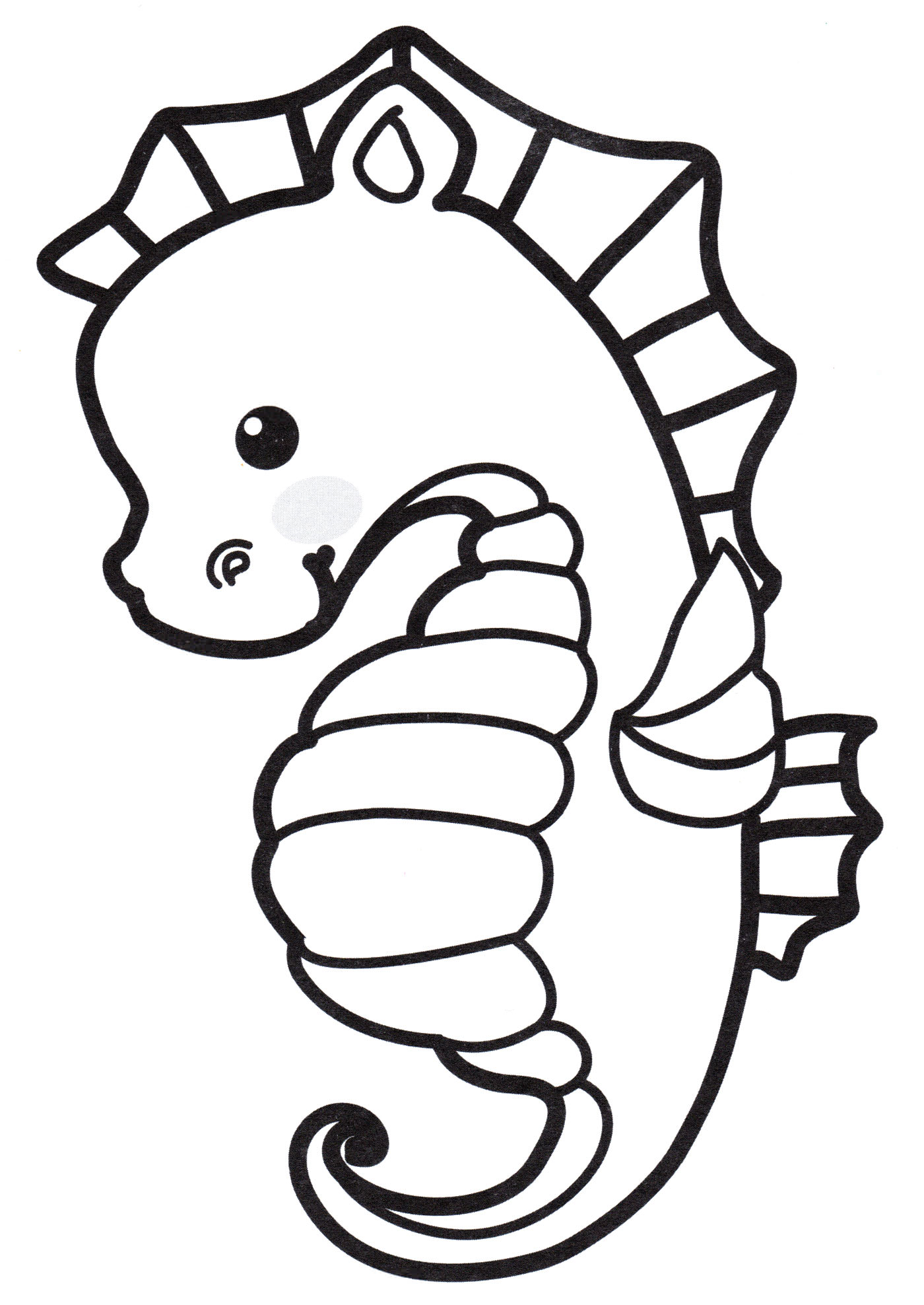 Розмальовка Морський коник-малюк