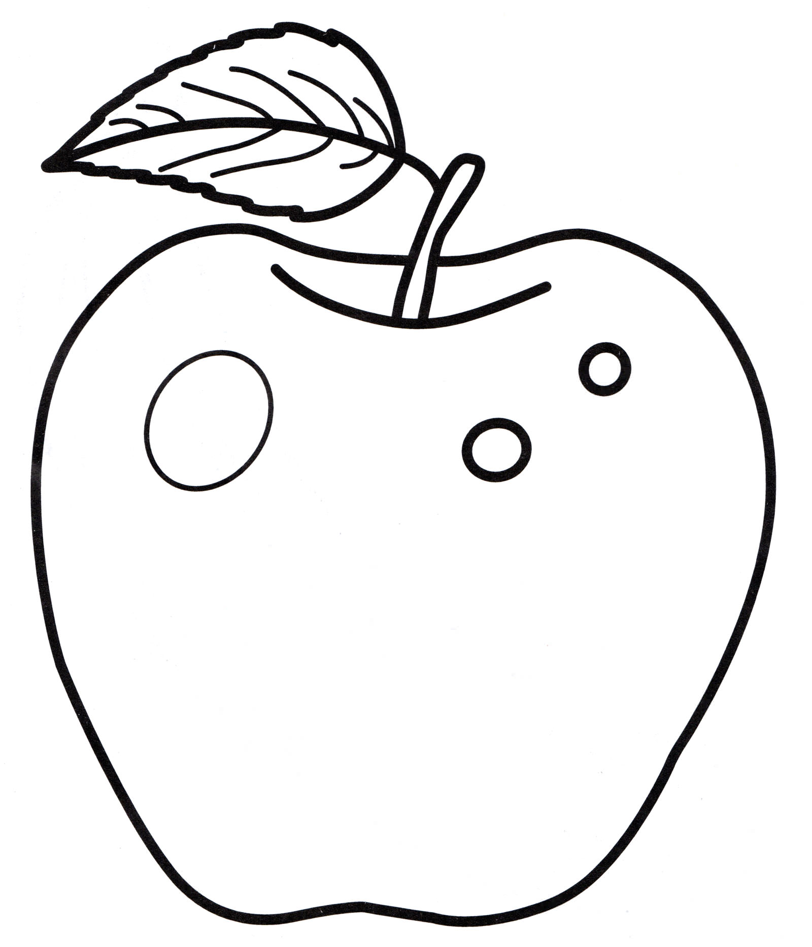 Розмальовка Соковите яблуко з листочком
