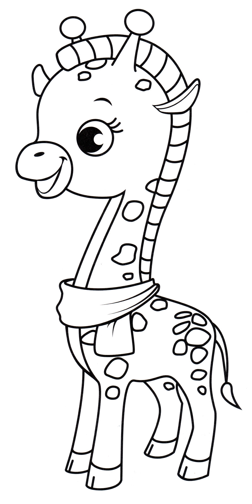 Розмальовка Маленький жираф