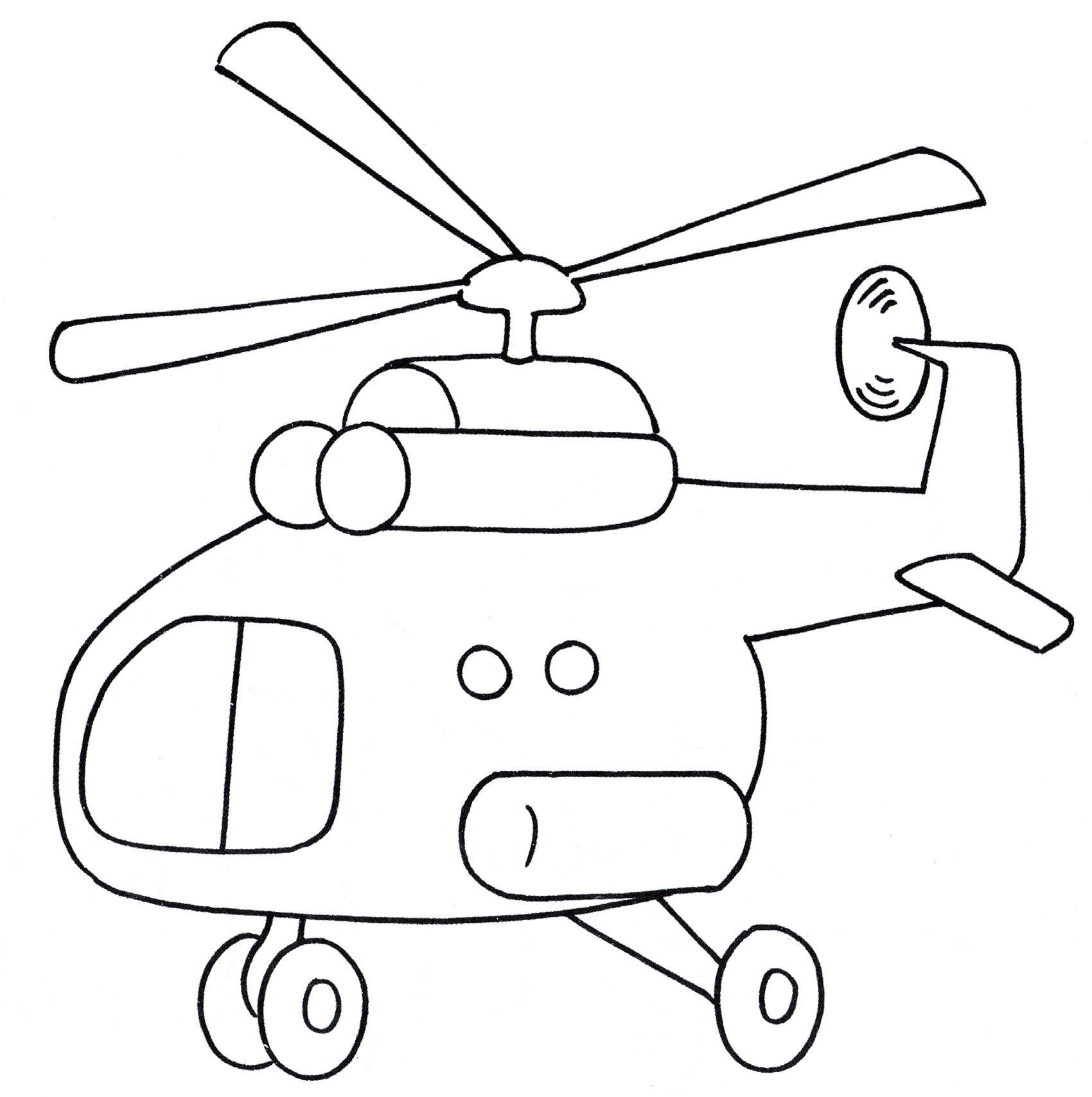Розмальовка Вертоліт у небі