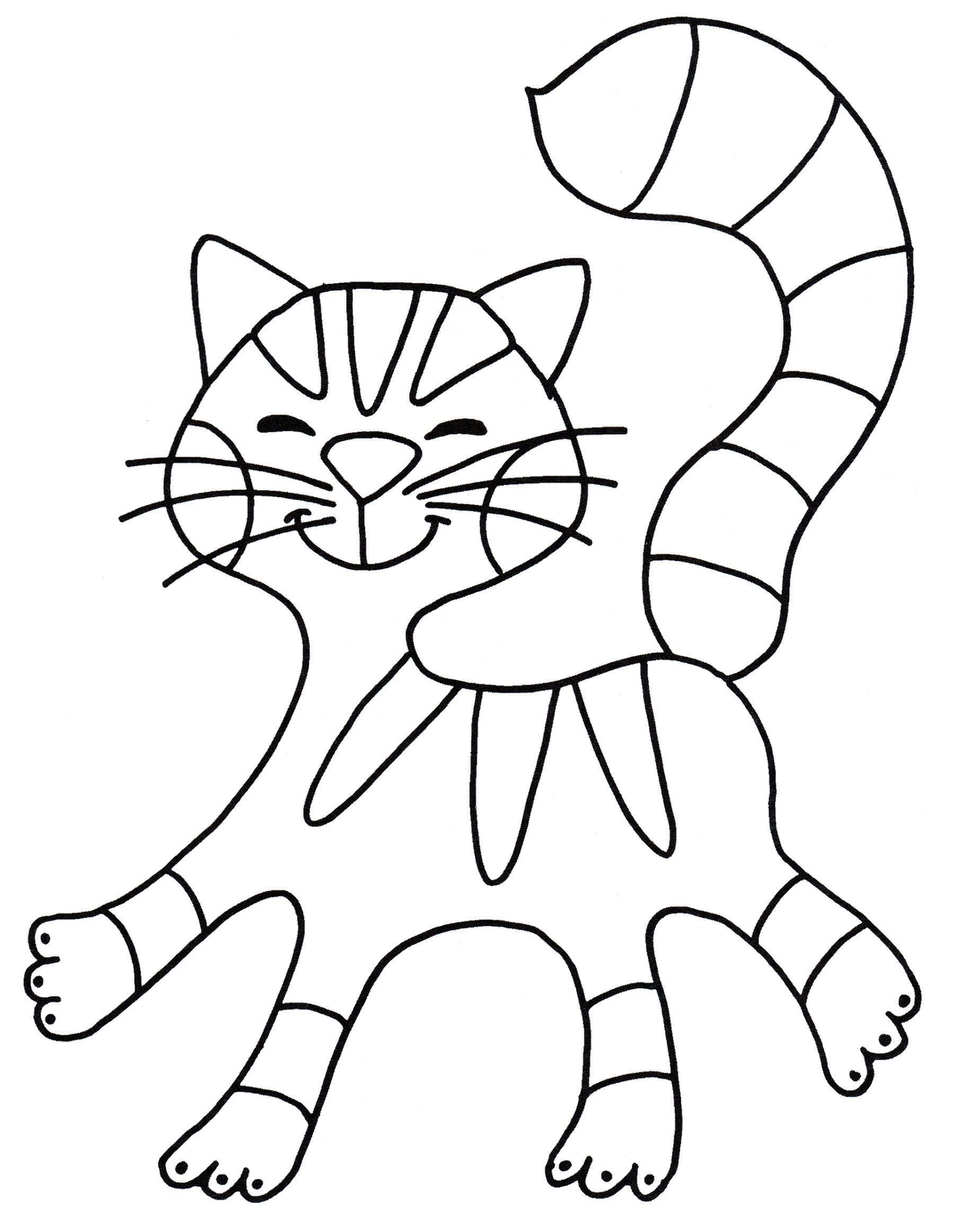 Розмальовка Мила смугаста кішка