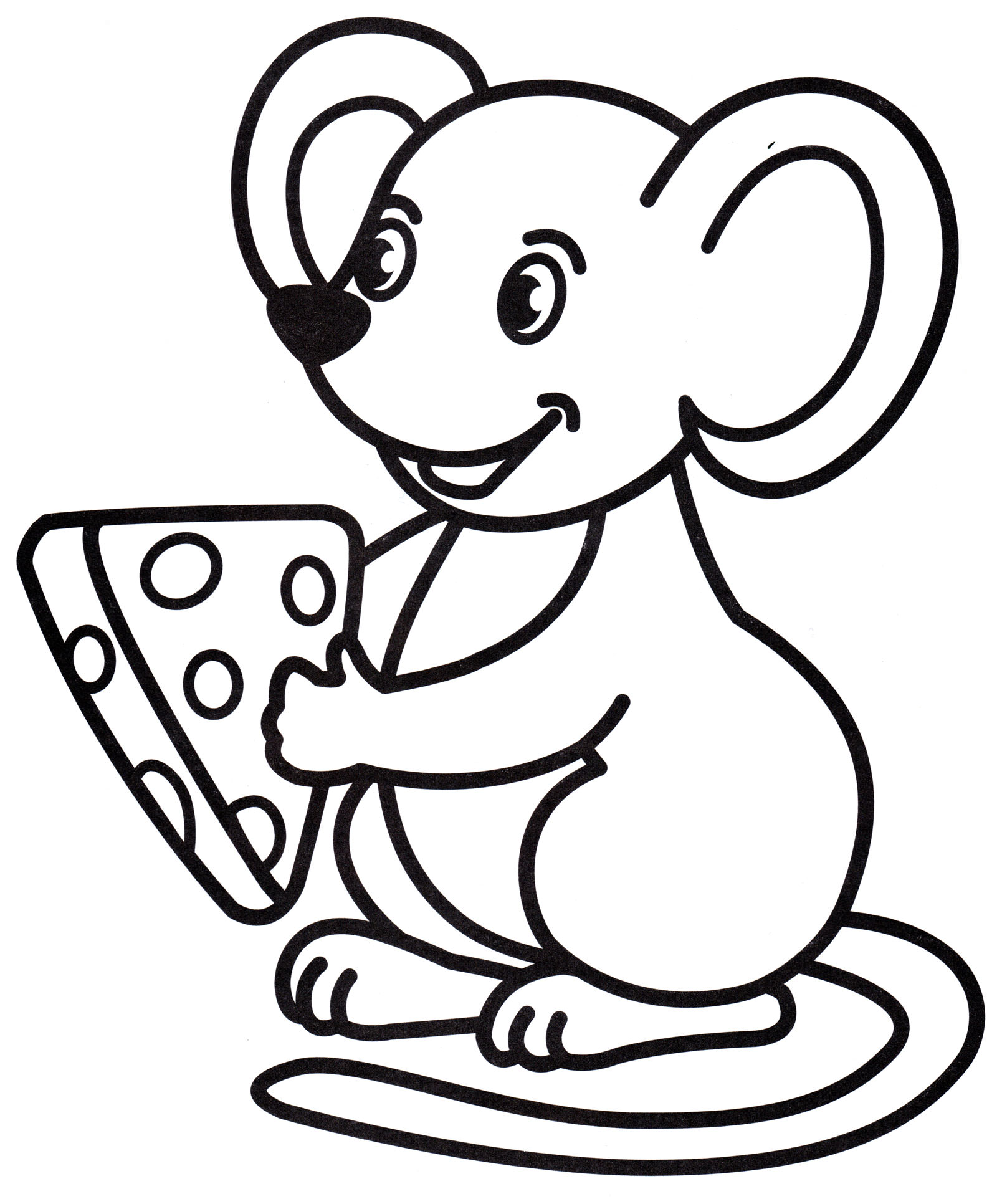 Розмальовка Мишка з сиром