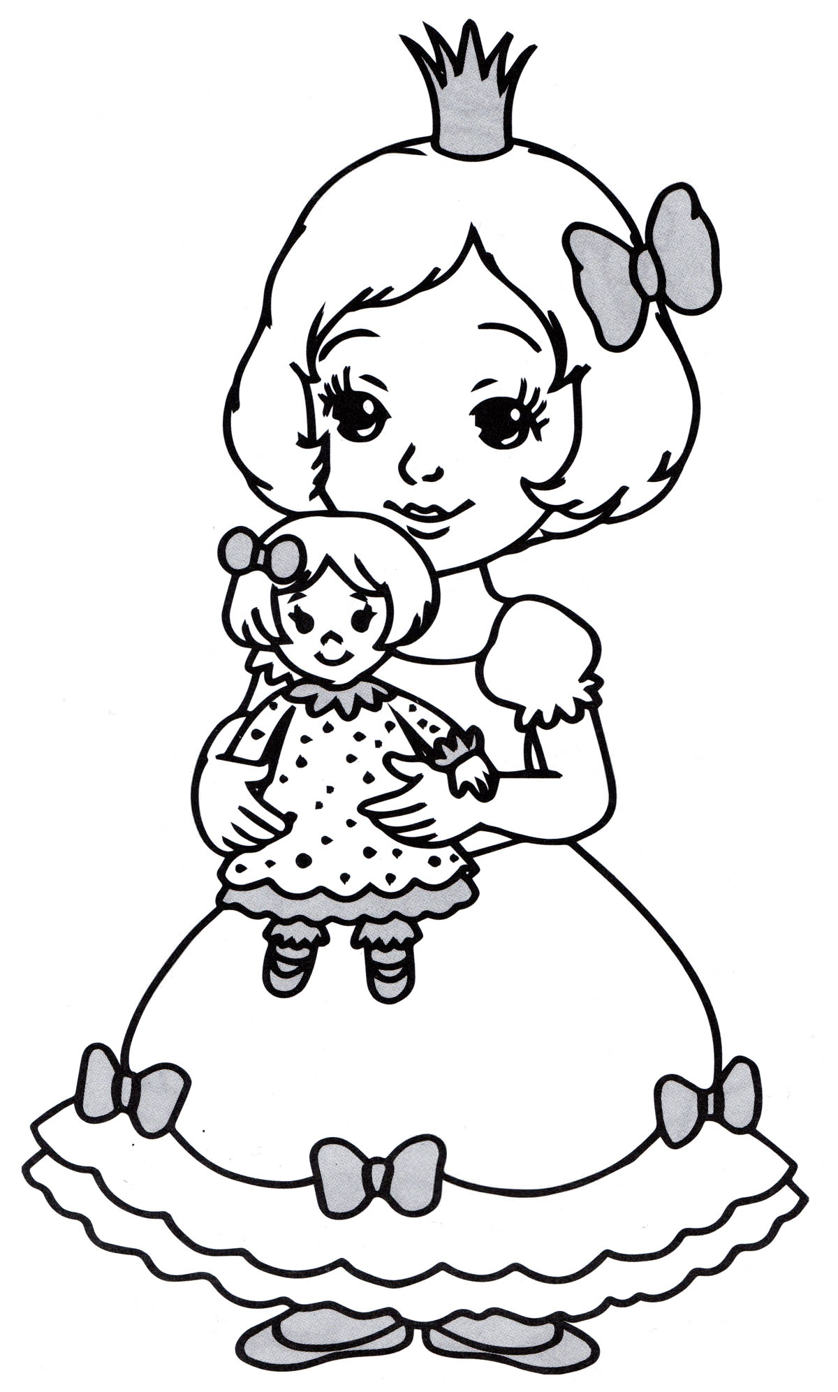 Розмальовка Принцеса з лялькою