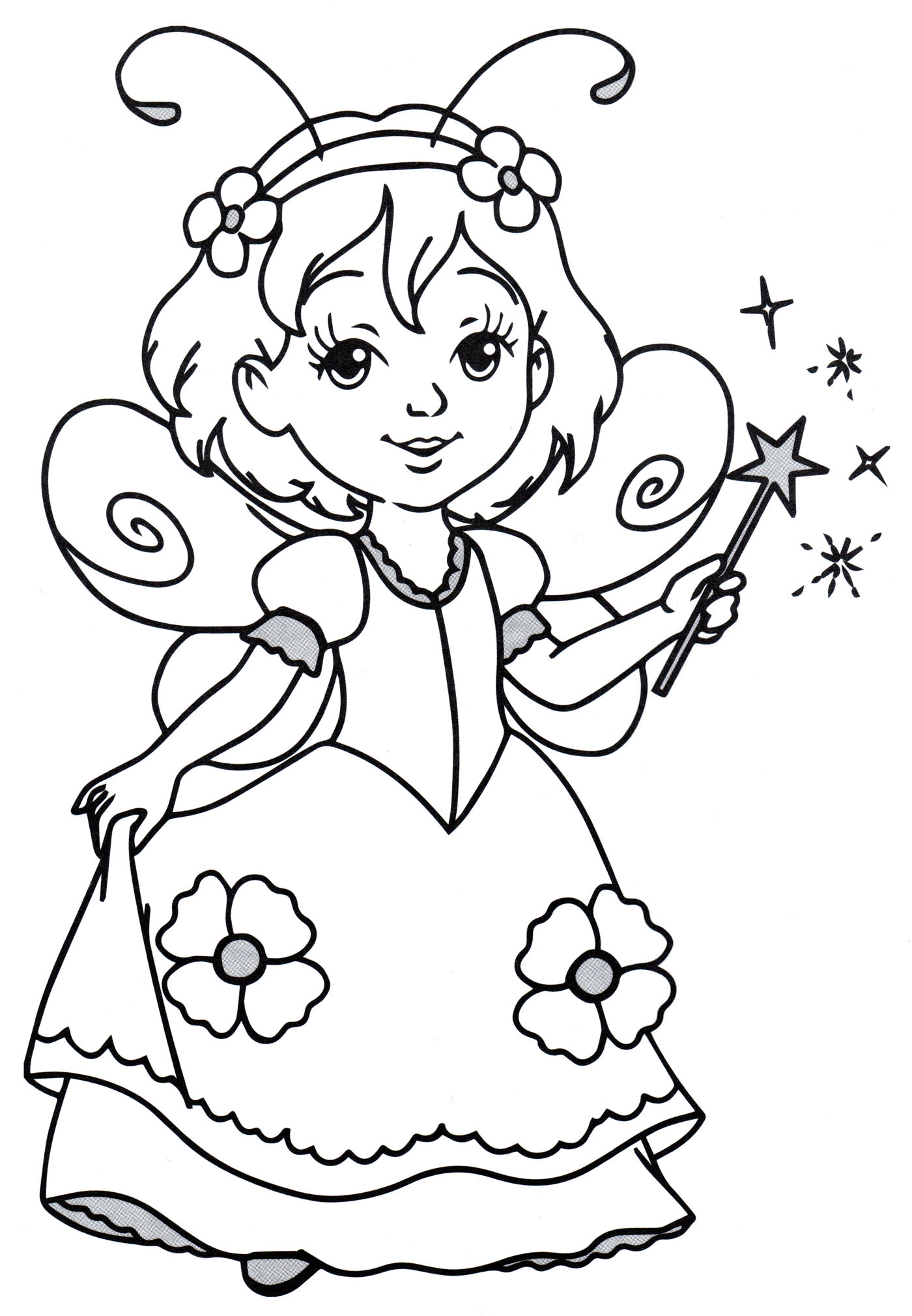 Розмальовка Принцеса в костюмі феї