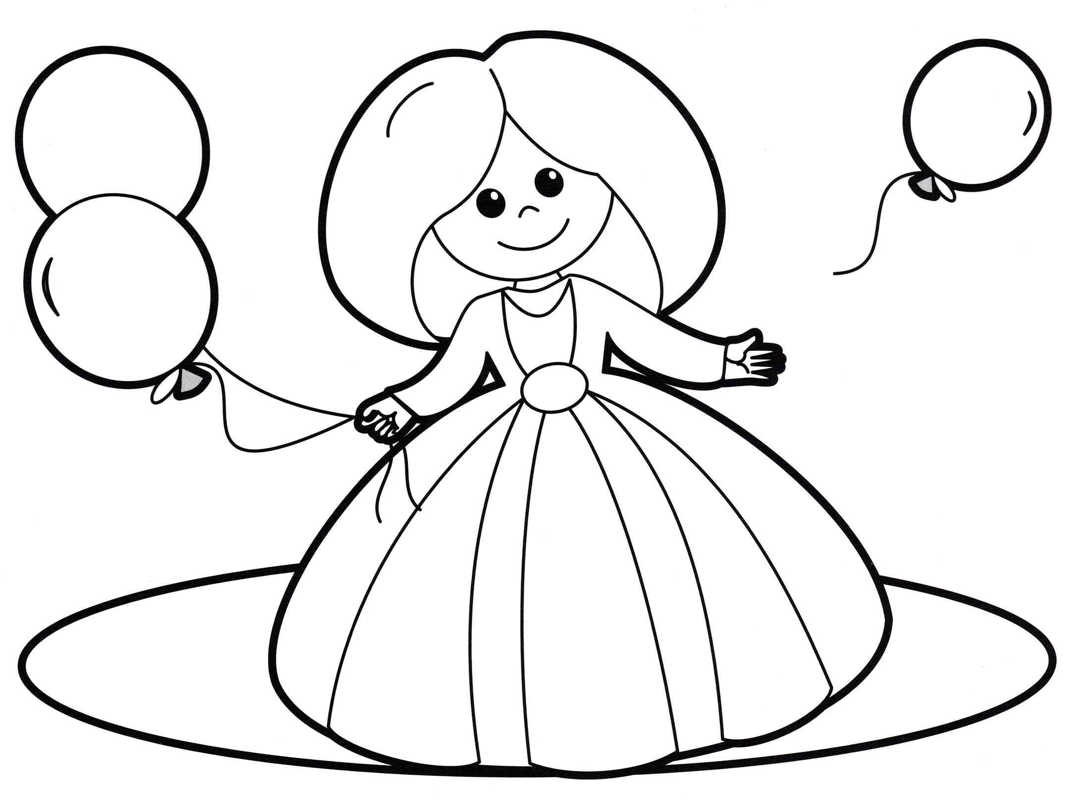 Розмальовка Лялька з кульками
