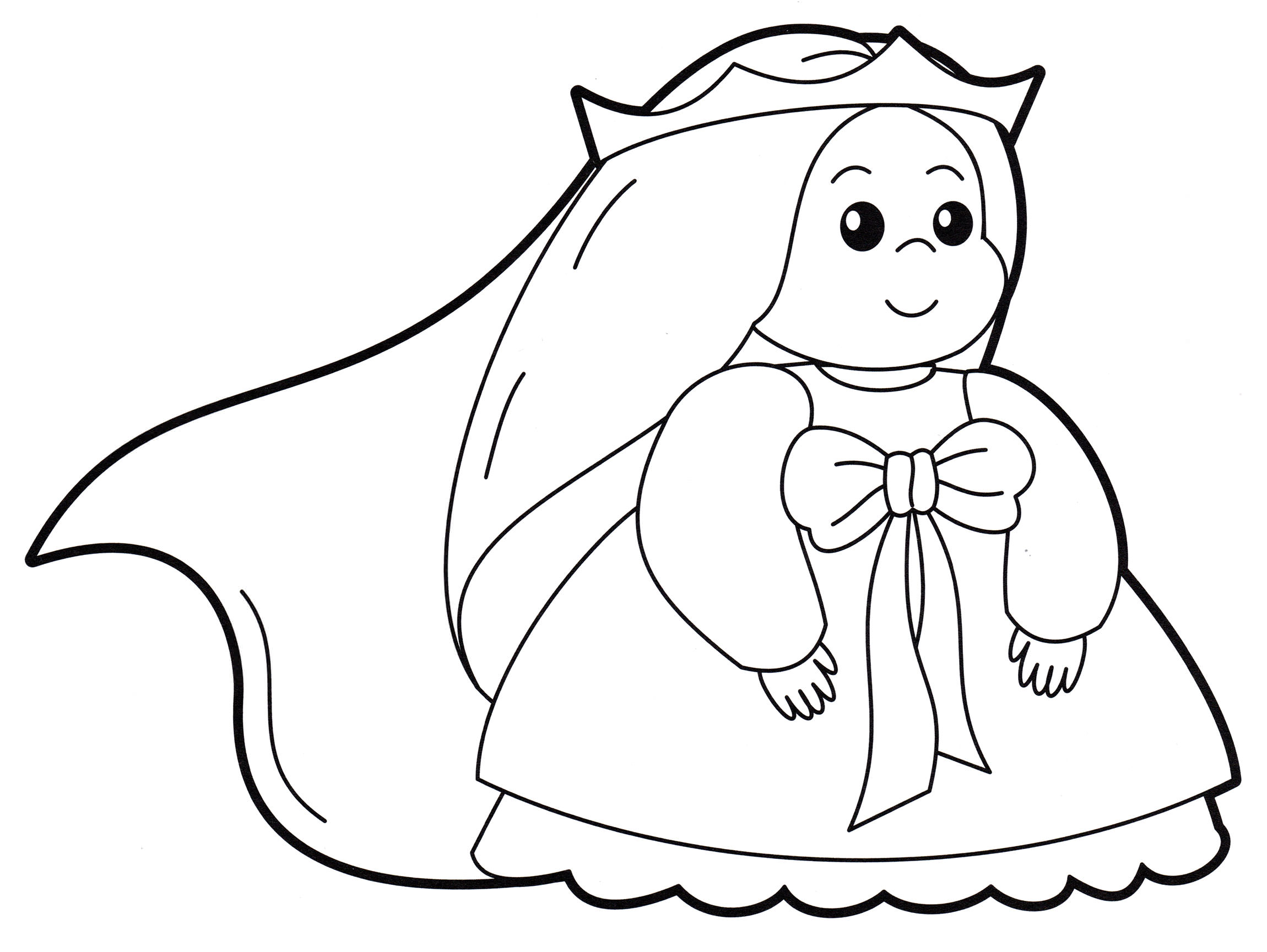 Розмальовка Маленька принцеса у короні