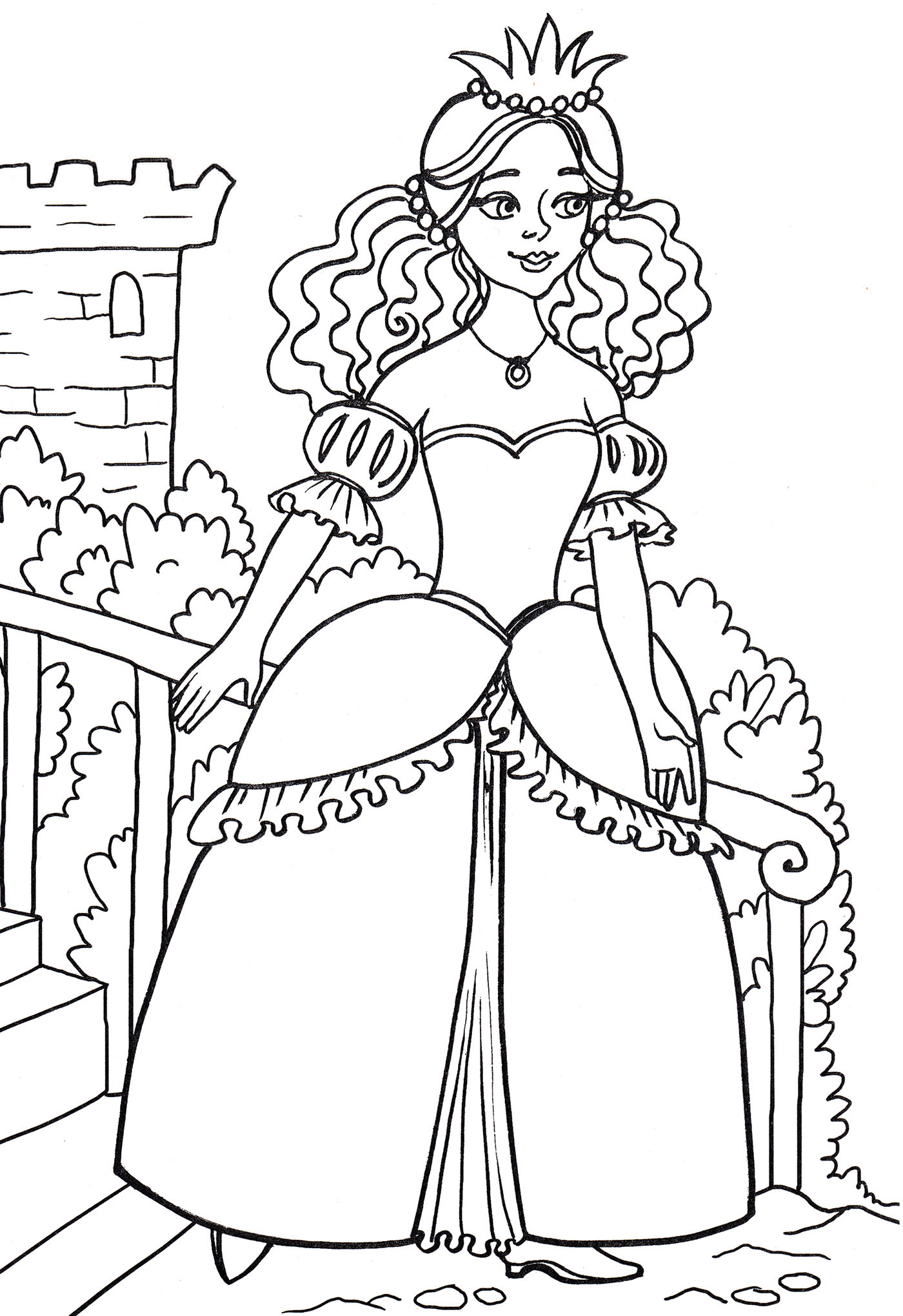 Розмальовка Принцеса на балконі