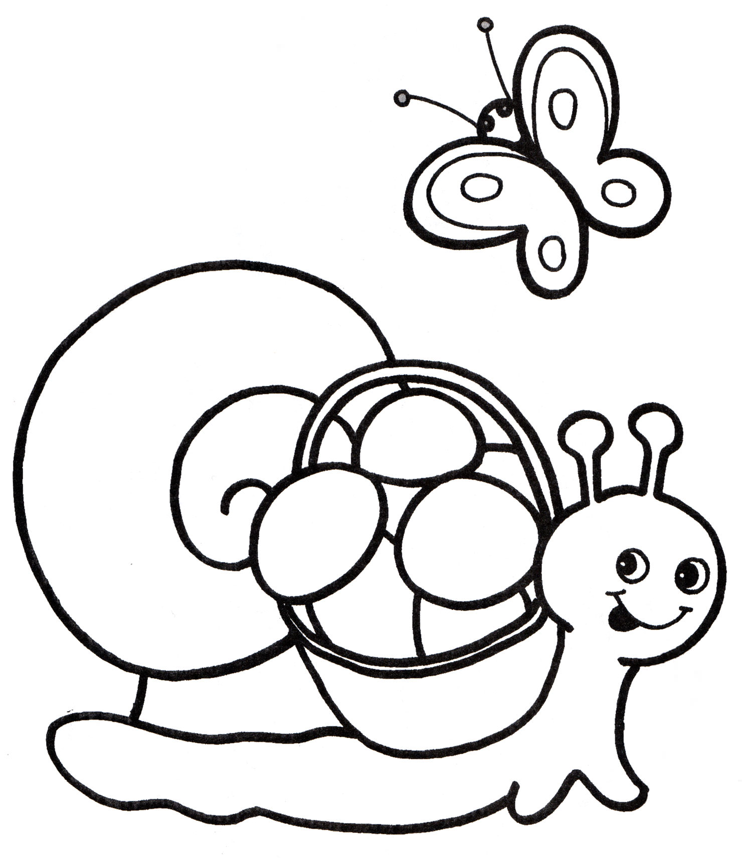 Розмальовка Равлик зібрала гриби