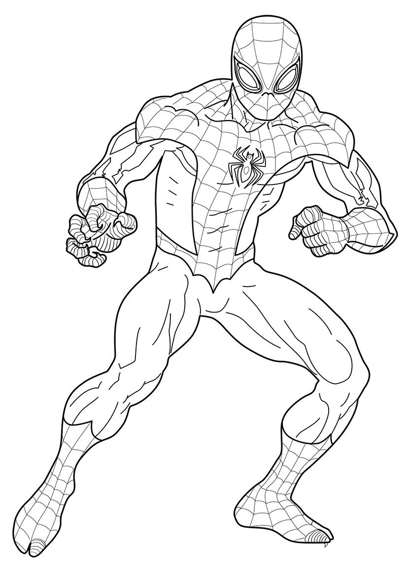 Розмальовка Людина павук на повний зріст