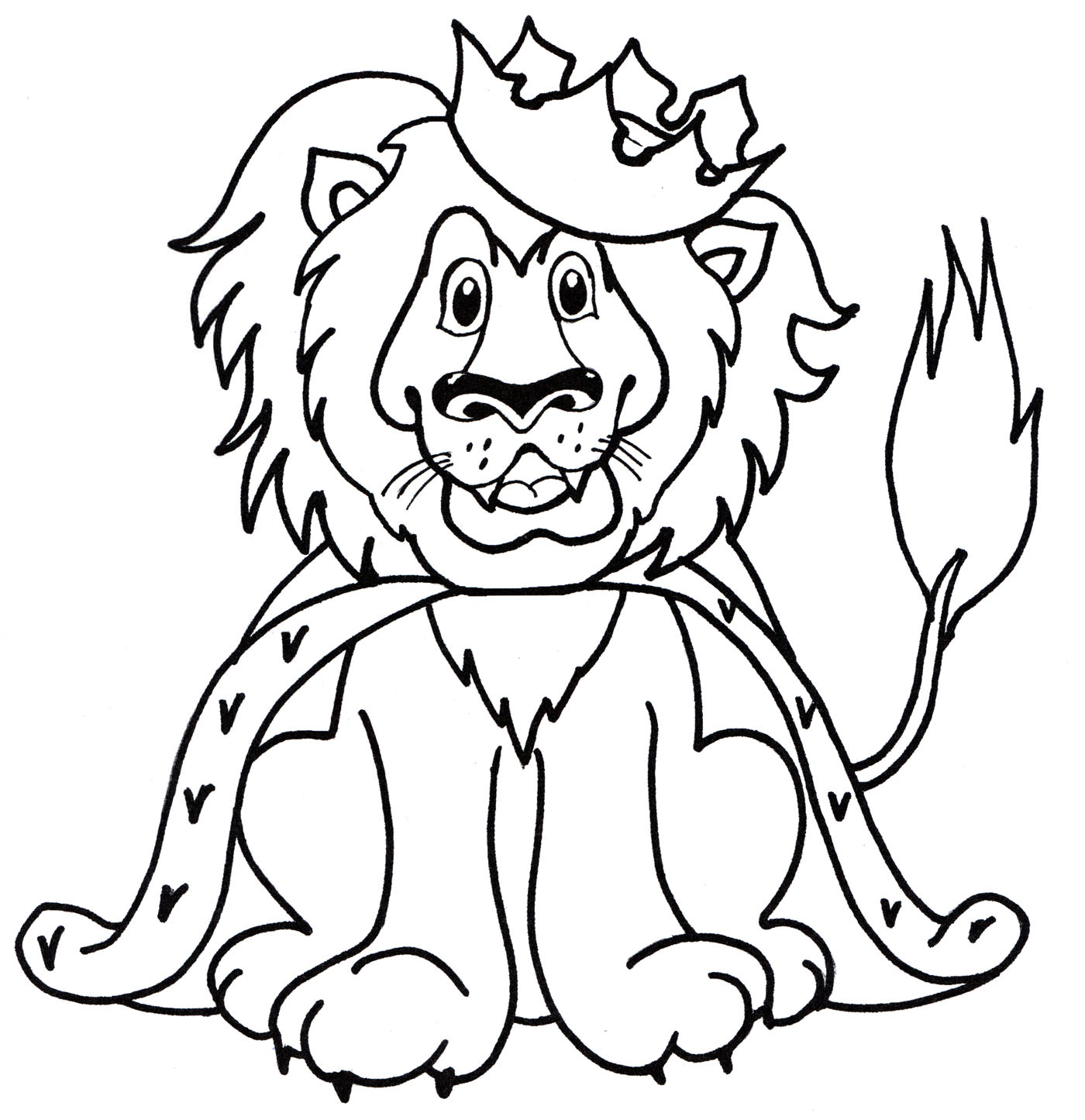 Розмальовка Лев у короні