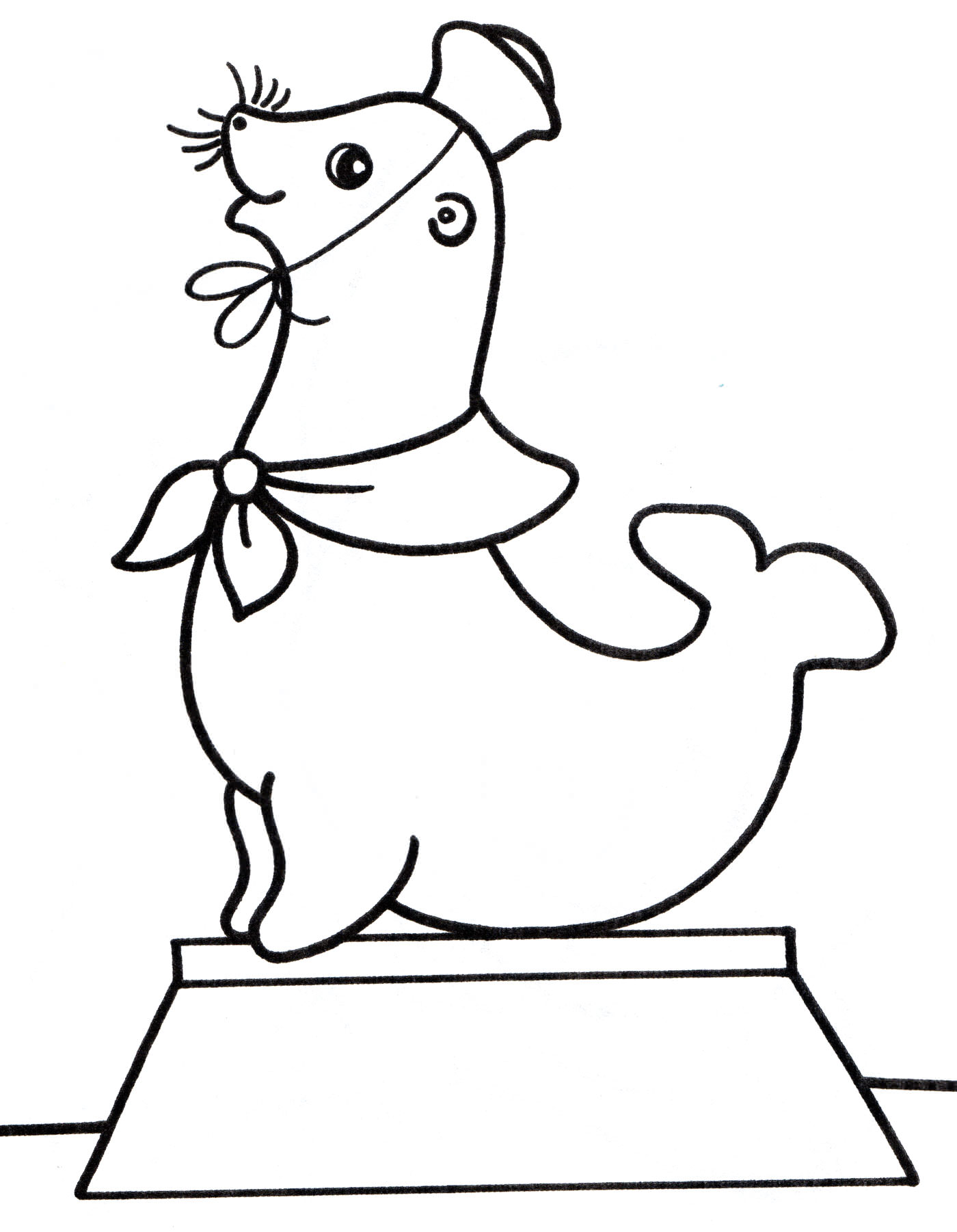 Розмальовка Морський котик циркач